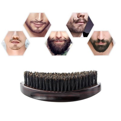 Low MOQ africa bristle solid wood mens wave brush curly hair brush